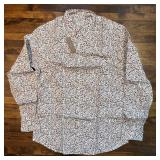 UBR1 - J.Crew Classic Irish Linen Short Sleeve Shirt M - Floral Print Slim Button-Down Shirt M