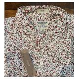 UBR1 - J.Crew Classic Irish Linen Short Sleeve Shirt M - Floral Print Slim Button-Down Shirt M