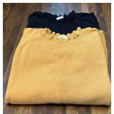 UBR1 - Garnet Hill Cashmere Sweaters - Black & Mustard - XL