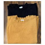 UBR1 - Garnet Hill Cashmere Sweaters - Black & Mustard - XL
