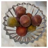 K - Crystal Bowl with Faux Fruit Decoration