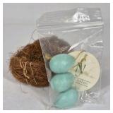 Second Nature Cedar Key Bird Nest Decor With Blue Eggs