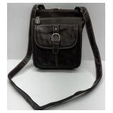 Brown Crossbody Bag Buckle Front Pocket Shoulder Purse Multi Compartment