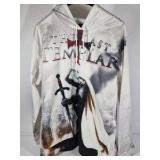 Knights Templar Graphic Hoodie White Pullover Sweatshirt Medieval Sword 3XL