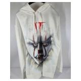 IT Pennywise Graphic Hoodie White Horror Clown Pullover Sweatshirt XXL