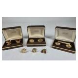 Avon Cufflink Tie Bar Lot Gold Tone Mens Jewelry Sets Vintage Style