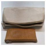 Cinque Leather Coin Purse Zip Pouch Lot Brown White Small Accessories