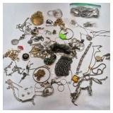 Mixed Costume Jewelry Lot Necklaces Bracelets Earrings Rings Charms Assorted