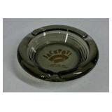 Vintage Jackpot Casino Advertising Glass Ashtray Morton MN Win Cash Green Glass