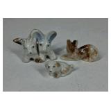 Vintage Porcelain Animal Figurines Japan Rabbits Dog Miniature