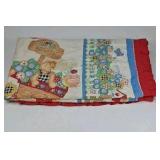 Country Floral Teddy Bear Valance Curtain Ruffle Trim Cottage Kitchen Decor