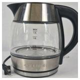 Chefman Electric Glass Kettle Stainless Steel Cordless Base 1.7L
