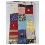 Handmade Patchwork Quilt Multicolor Square Pattern Vintage Style