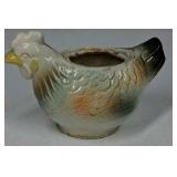 Vintage Style Ceramic Chicken Planter Pot Rooster Hen Figural Farmhouse Decor