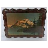 Scenic Mountain Lake Wood Frame Landscape Print