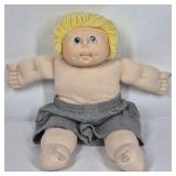 Cabbage Patch Kids Doll Blonde Yarn Hair Blue Eyes Soft Body Vintage Style