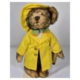 Brass Button Bears Mookie 1980s Raincoat Yellow Jacket Plush Collectible