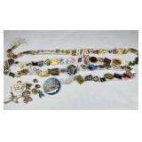 Vintage Enamel Pin Lot Souvenir Travel Advertising Pins Button Badge Collection