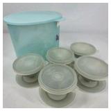 Tupperware Servalier Bowls Set with Lids Harvest Gold and Large Storage Container