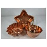 Copper Baking Molds Star and Fluted Pans Decorative Kitchen Bakeware Set