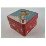 Betty Boop Metal Tin Box Red Star Design Hinged Lid Vintage Style