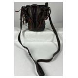 Leather Fringe Crossbody Bag Small Pouch Western Style Shoulder Strap