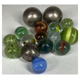 Mixed Marbles Lot Glass Swirl Shooter Steel Ball Assorted Colors