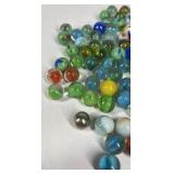 Lot of Glass Marbles Mixed Colors Swirl Cat Eye Shooter Size Assortment