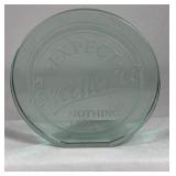 Green Glass Decorative Plate Expect Excellence Nothing Less Embossed Dish