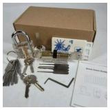 Lock Picking Practice Set Clear Padlock Training Kit Tools with Case