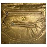 Nine West Gold Metallic Crossbody Bag Multi Pocket Shoulder Purse