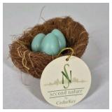 Second Nature Cedar Key Bird Nest Decor With Blue Eggs