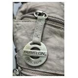 Travelon Crossbody Bag Gray Anti Theft Shoulder Purse Multi Pocket