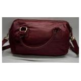 Rampage Red Satchel Handbag Gold Hardware Shoulder Purse Multi Zip