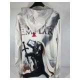 Knights Templar Graphic Hoodie White Pullover Sweatshirt Medieval Sword 3XL