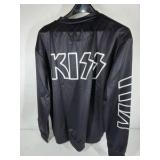KISS Band Bomber Jacket Black Zip Up Graphic Logo Lightweight XXL