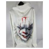 IT Pennywise Graphic Hoodie White Horror Clown Pullover Sweatshirt 2XL