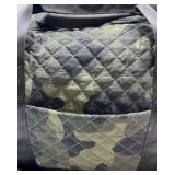 Sonoma Goods For Life Camo Quilted Duffel Bag Green Black Weekender Shoulder Strap