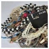 Mixed Fashion Jewelry Lot Necklaces Bracelets Earrings Beaded Rhinestone Assorted