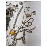 Mixed Costume Jewelry Lot Necklaces Bracelets Earrings Rings Charms Assorted