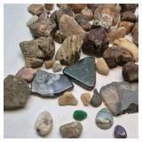 Mixed Natural Stone Rock Collection Jar Polished Rough Specimens Assorted