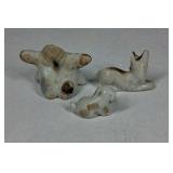 Vintage Porcelain Animal Figurines Japan Rabbits Dog Miniature