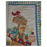 Country Floral Teddy Bear Valance Curtain Ruffle Trim Cottage Kitchen Decor