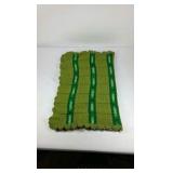 Handmade Crochet Afghan Blanket Green Granny Square Scalloped Edge Throw