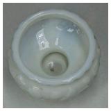 Milk Glass Pedestal Planter Bowl Grape Pattern White Decorative Pot