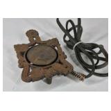Vintage Electric Cast Iron Burner Hot Plate Ornate Leaf Design Single Burner
