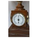 Replogle World Classic Globe Barometer Desk Clock Wood Base Vintage Style
