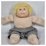 Cabbage Patch Kids Doll Blonde Yarn Hair Blue Eyes Soft Body Vintage Style