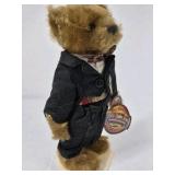 Boyds Bears Dex Brass Button Bear Plush Black Suit 2000s Tag