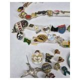 Vintage Enamel Pin Lot Souvenir Travel Advertising Pins Button Badge Collection